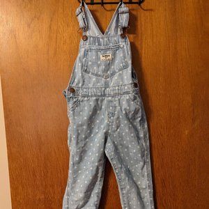 4t girl jean overalls with polka dots